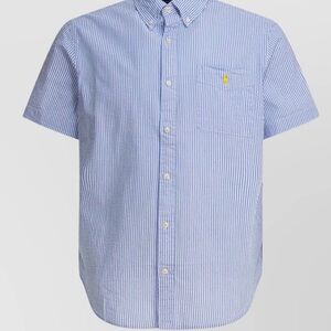 Ralph Lauren Seer Sucker Blue and White Striped Shirt